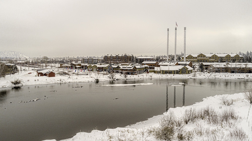 Panoramic of Bend Oregon Old Mill District